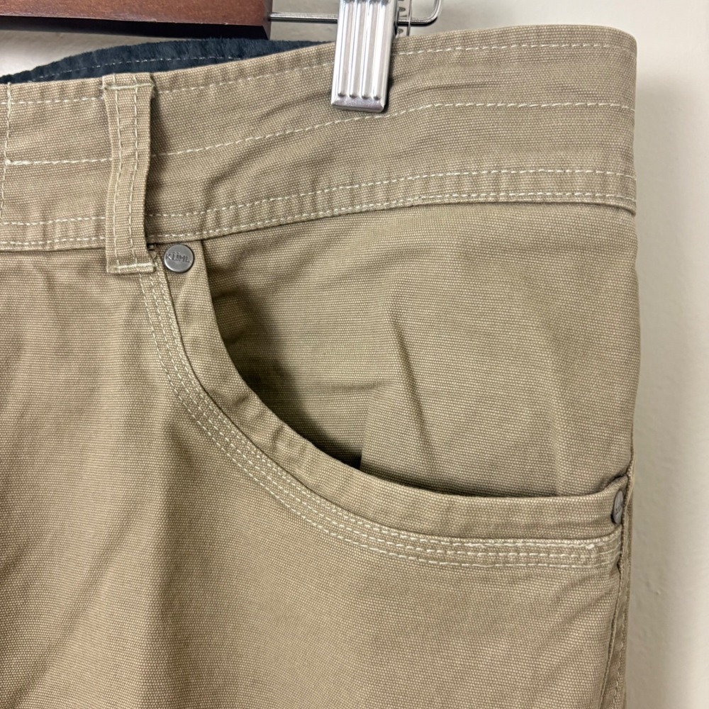 Kuhl Kanvus Jeans Mens 36x31 Khaki Brown Canvas Gorpcore Outdoor - Picture 3 of 11